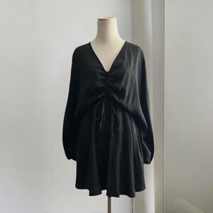 Zara Draped Mini Dress Black Size S